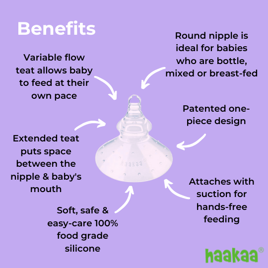 Haakaa Breastfeeding Nipple Shield - Round Base - Play Nourish Thrive